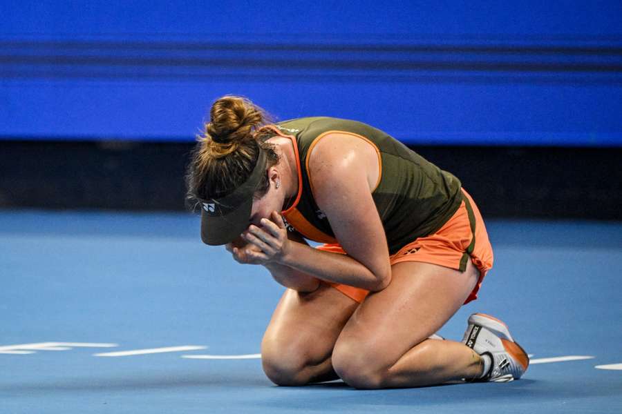 Linda Noskova după ce a obținut calificarea în finala de la Beijing
