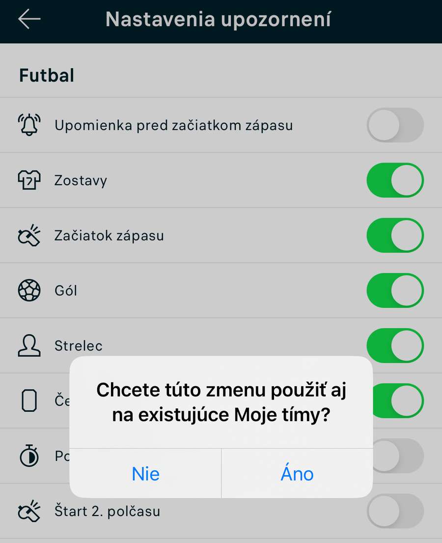Notifikácie na mieru.