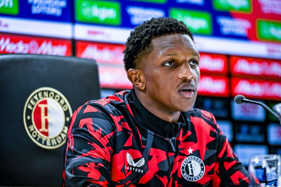 Feyenoord's Givairo Read during Wednesday's post-match press conference