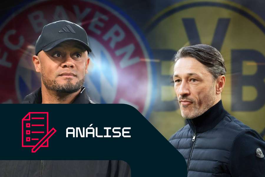 Vincent Kompany, treinador do Bayern de Munique, e Niko Kovac, homólogo do Borussia Dortmund.