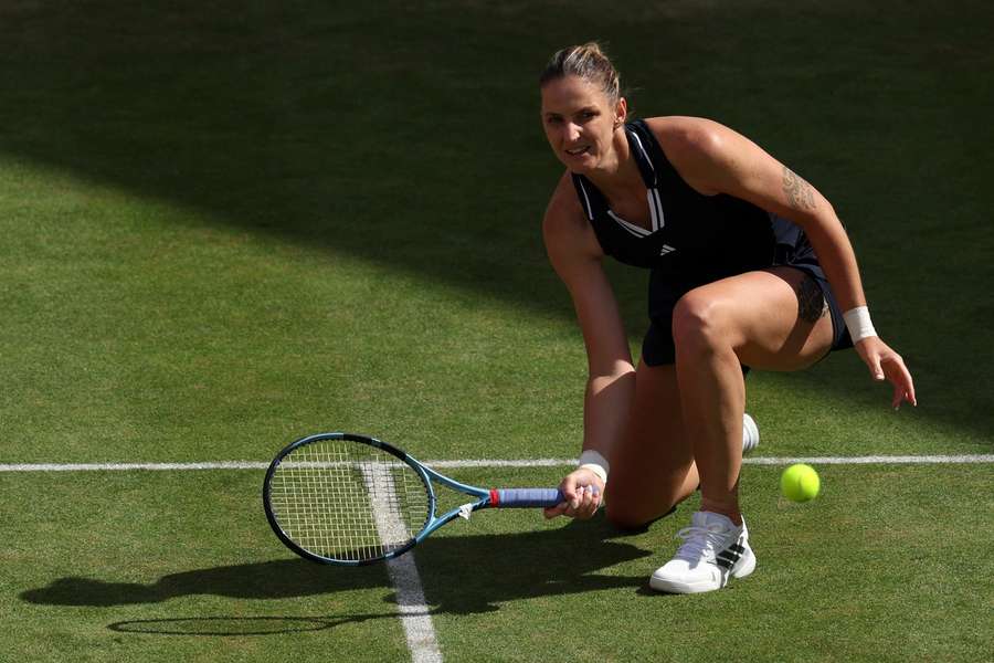 Karolína Plíšková v zápase s Donnou Vekičovou. Karolína Plíšková v zápase s Donnou Vekičovou.