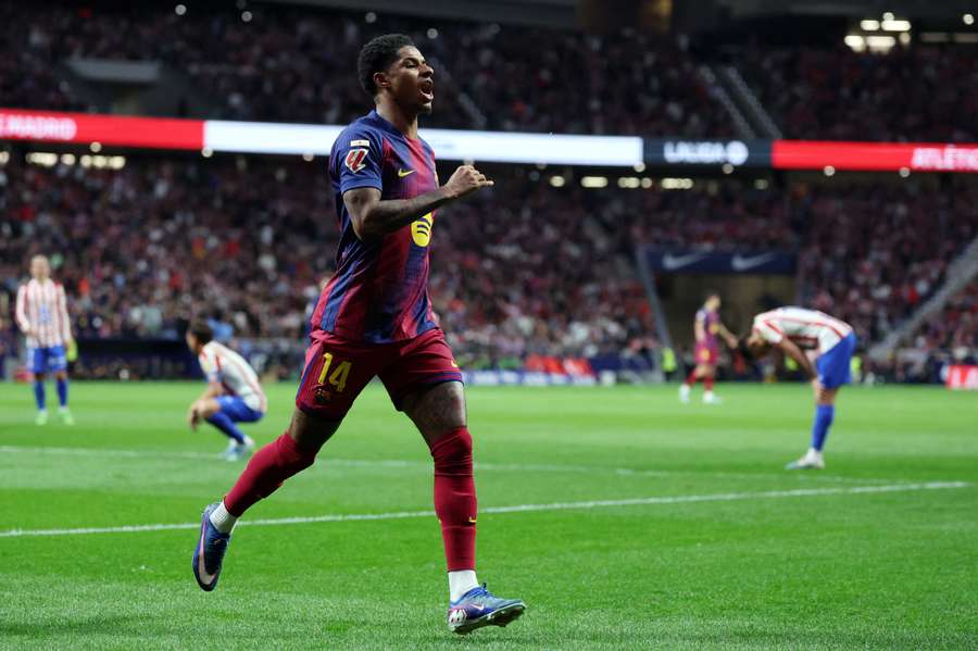 Marcus Rashford dal první gól Barcelony při výhře 2:1 nad Atlétikem. Marcus Rashford dal první gól Barcelony při výhře 2:1 nad Atlétikem.