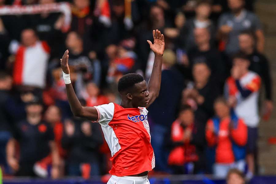 Youssoupha Mbodji se raduje z gólu do sítě Bodö/Glimt.