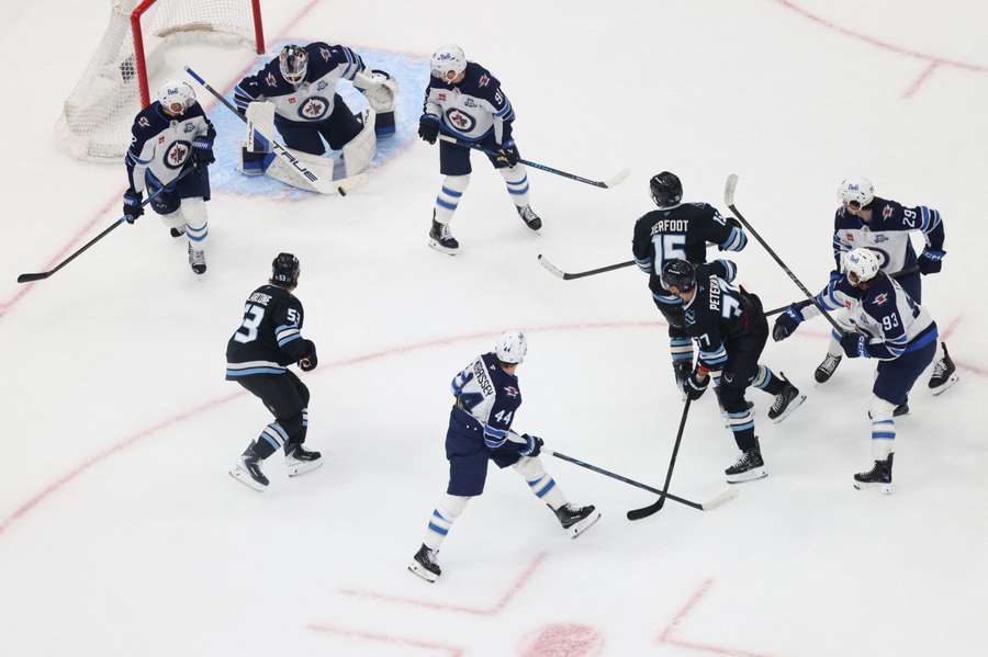 Szene beim Spiel zwischen Utah und Winnipeg