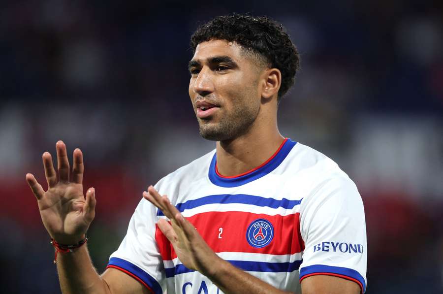 Hakimi avec le PSG. Hakimi avec le PSG.