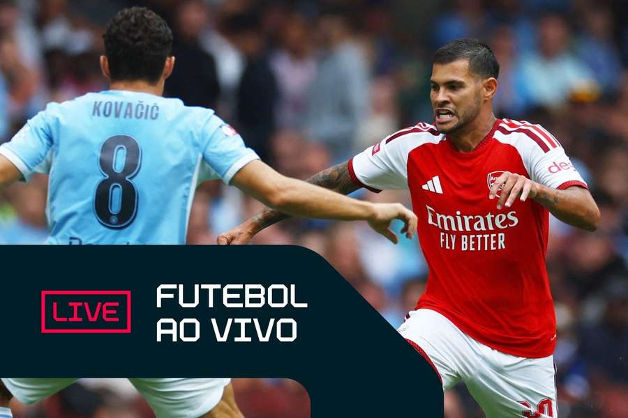 Bruno Guimarães em Arsenal x Manchester City, pela Supercopa da Inglaterra