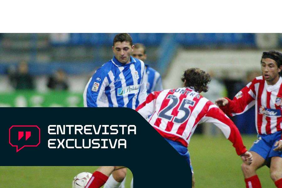 Emilio Viqueira, con el Recre, ante el Atlético de Madrid