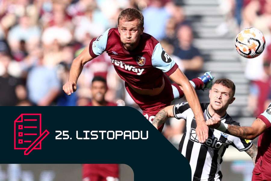 Tomáš Souček a Kieran Trippier v utkání West Ham – Newcastle.