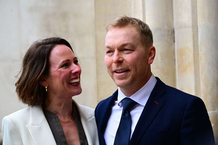 Chris Hoy e a sua mulher Sarra