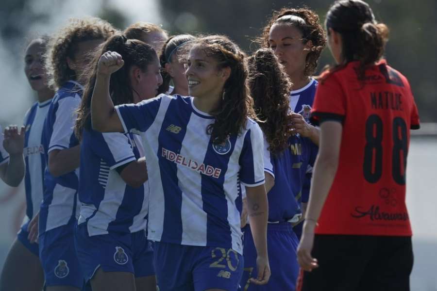 A festa das jogadoras do FC Porto no Olival