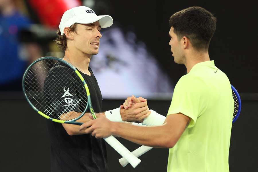Carlos Alcaraz and Alex De Minaur played an exhibition match prior to the 2026 Australian Open.