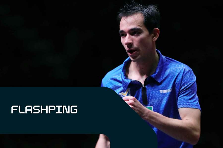 Hugo Calderano lors de la finale des Championnats du monde à Doha en mai. Hugo Calderano lors de la finale des Championnats du monde à Doha en mai.
