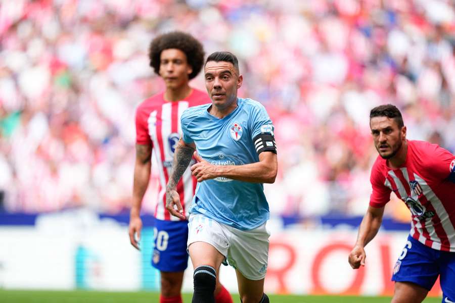 Iago Aspas, en el último partido a domicilio ante el Atlético.