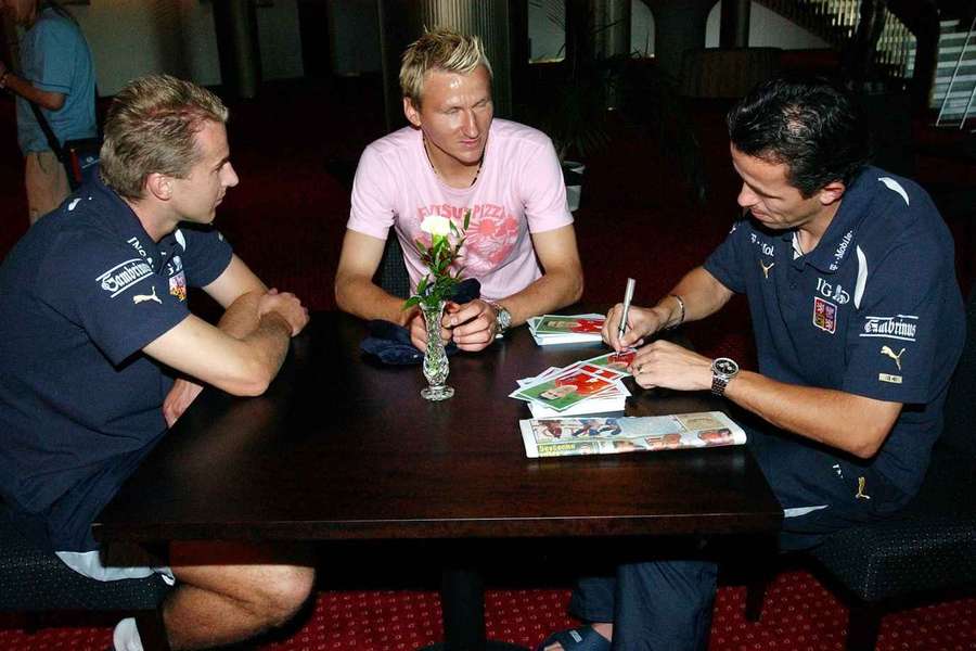 Dres Baníku opět obléknou legendy René Bolf a Marek Heinz. Na snímku je i Tomáš Galásek.