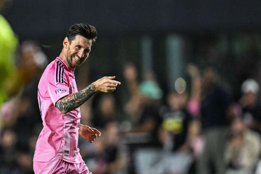 Messi celebra un gol con el Inter Miami.