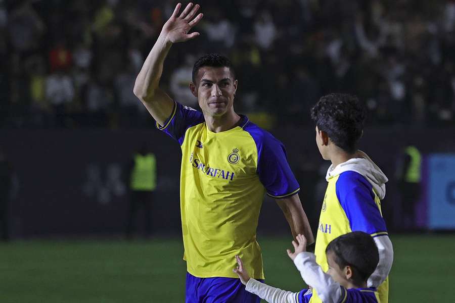 Ronaldo lors de sa présentation en tant que nouveau joueur d'Al-Nassr. 