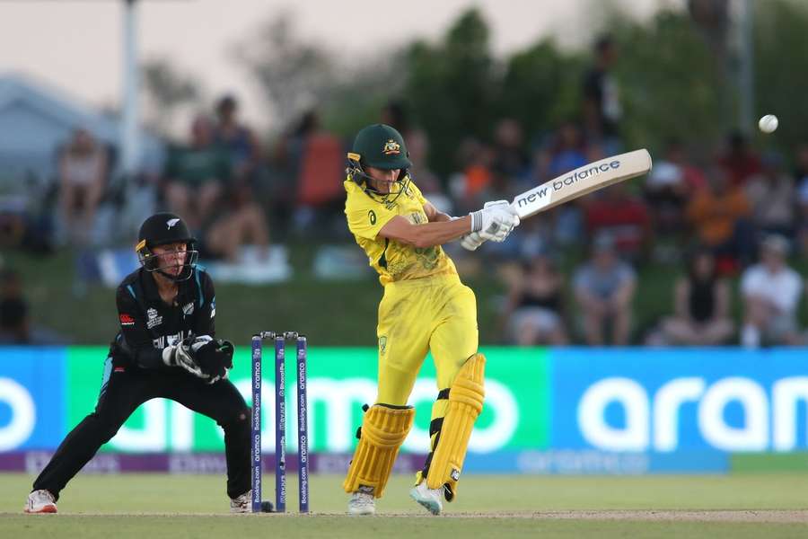 Lanning (C) in action against New Zealand in February 2023