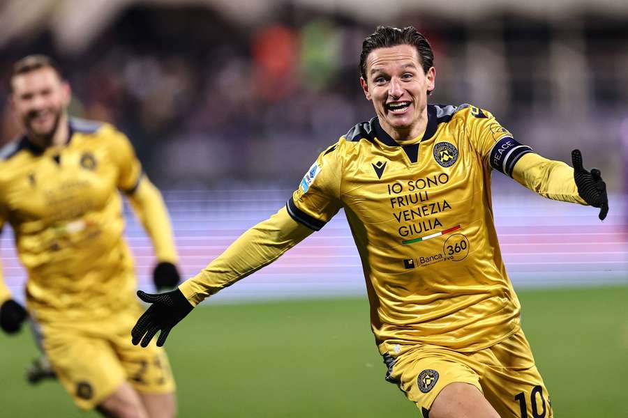 Thauvin, celebrando el segundo gol de los visitantes