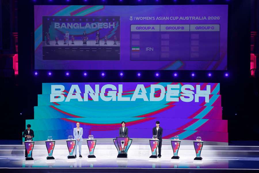 The moment that Bangladesh was officially drawn into their first Women's Asian Cup group.