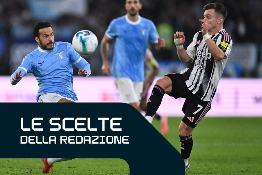 Pedro e Conceiçao durante la gara d'andata tra Lazio e Juventus