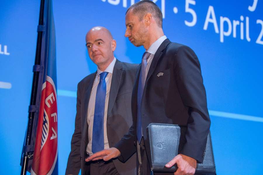 Infantino y Ceferin, presidentes de la FIFA y de la UEFA.