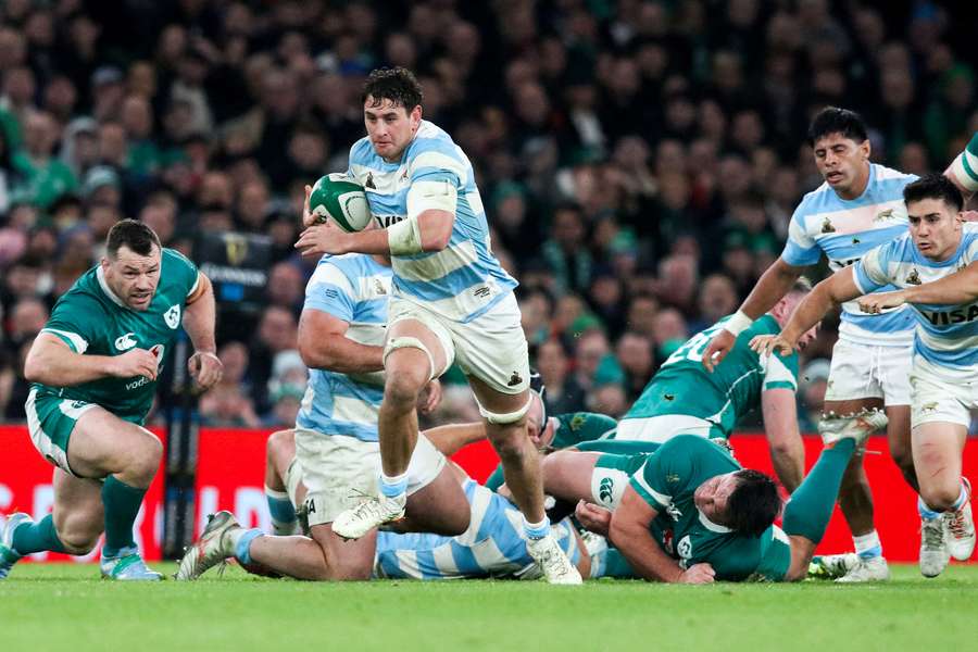 Los Pumas, en el duelo frente a Irlanda.