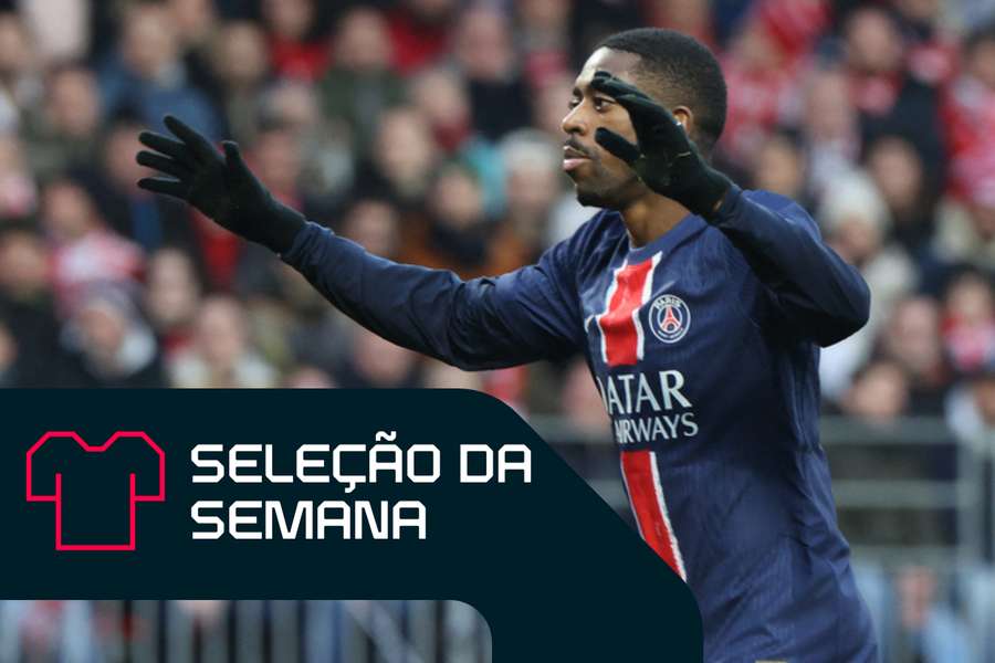 Dembélé comemora o gol contra o Brest