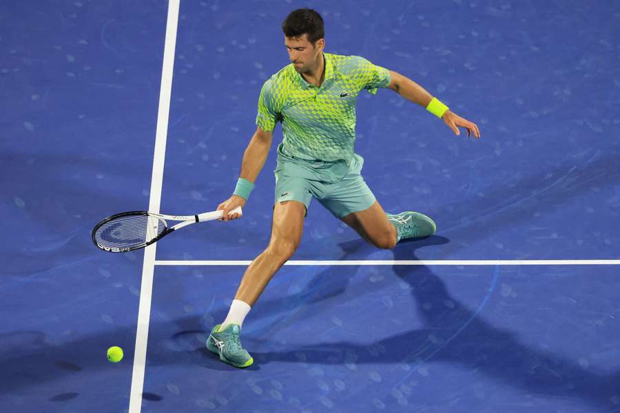 Novak Djokovic ved turnering i Dubai.