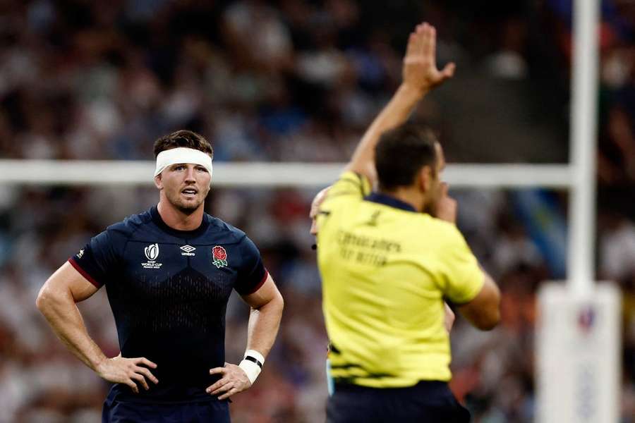 Tom Curry in action with England