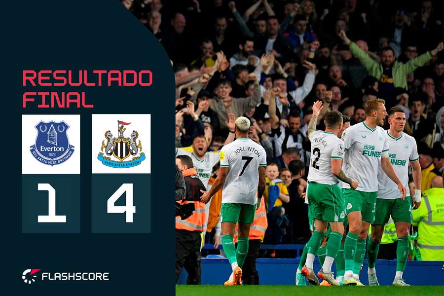 Newcastle soma segunda goleada consecutiva a caminho da Champions, Everton e Southampton mais perto da descida