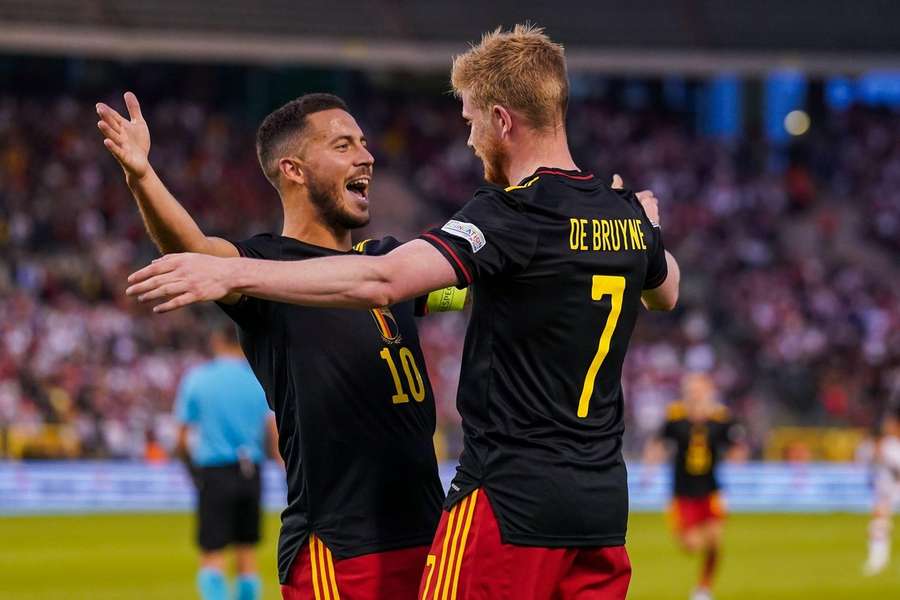 Eden Hazard fará o seu último Mundial, enquanto De Bruyne é, de longe, o expoente máximo da geração belga