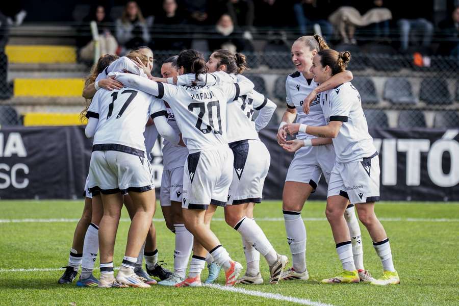 A festa das jogadoras do Vitória SC