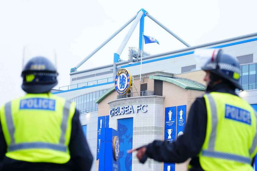 Police outside Stamford Bridge