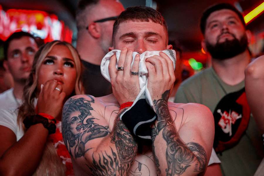 An England fan looks dejected after the Euro 2024 final