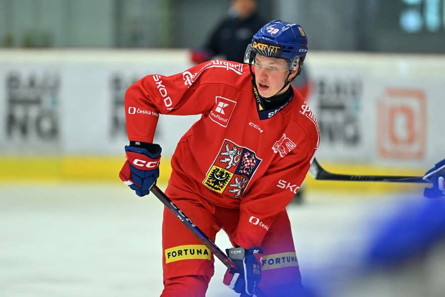 Tomáš Galvas na tréninku české reprezentace.