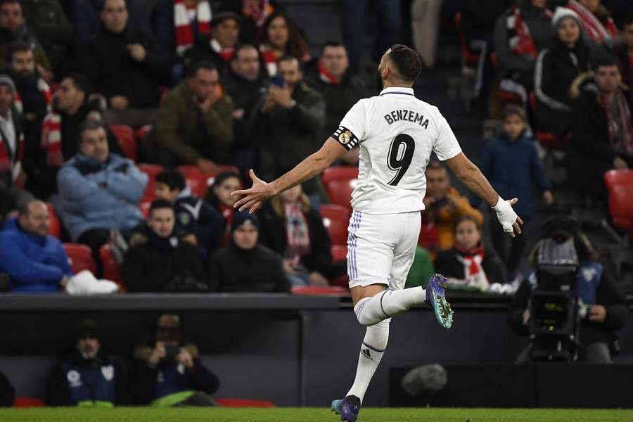 Benzema celebrates his goal