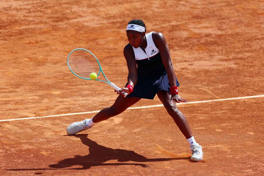 Coco Gauff en acción en la capital italiana