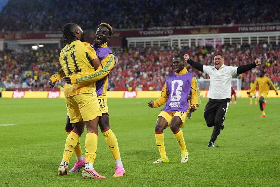 Ghana celebrate victory over Panama Ghana celebrate victory over Panama