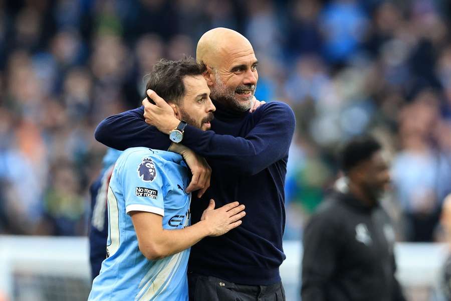 Bernardo Silva și Pep Guardiola