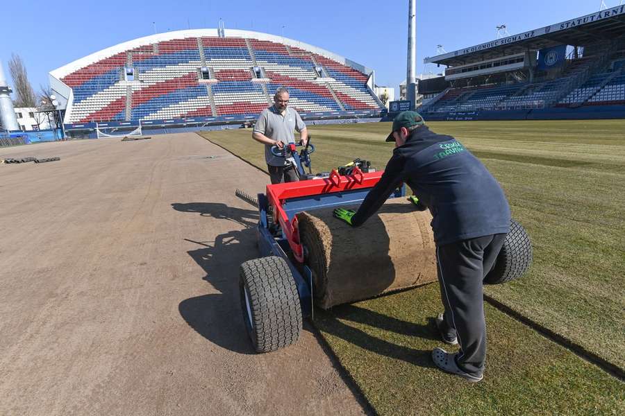 Nový trávník položili v Olomouci.