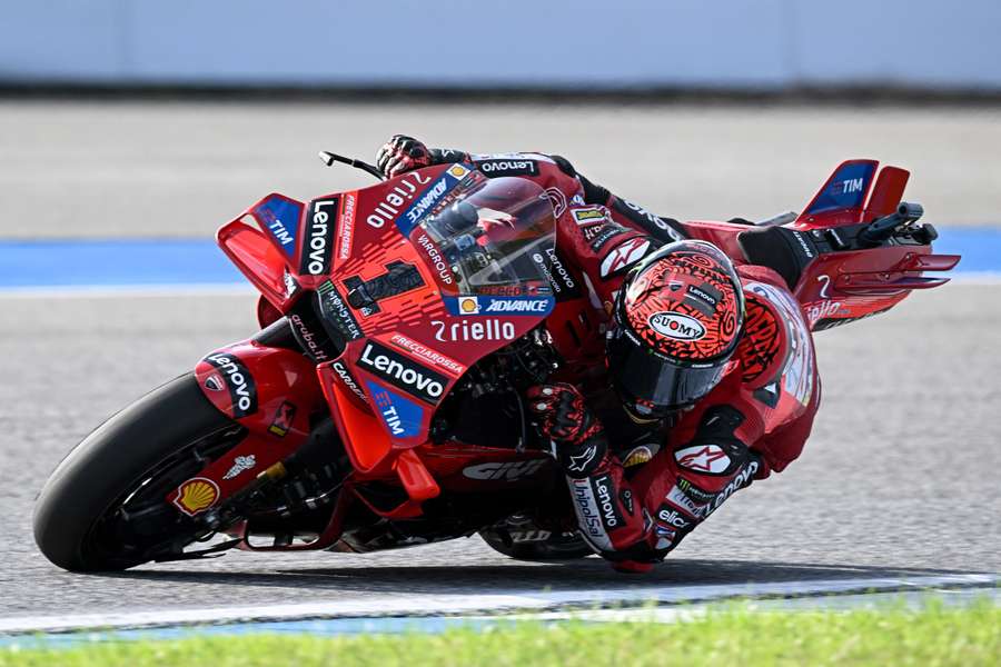 Bagnaia in actie in Thailand