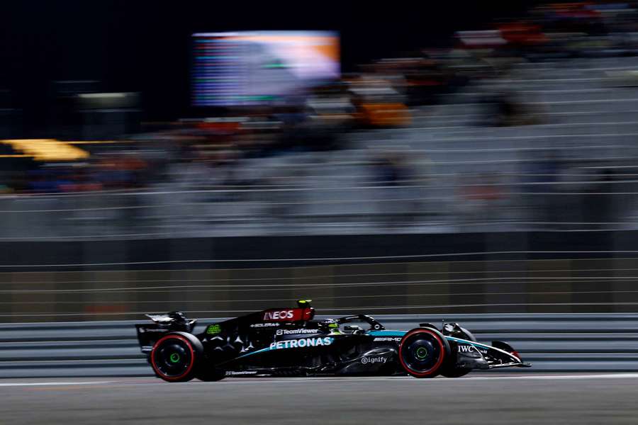Lewis Hamilton on track in Qatar