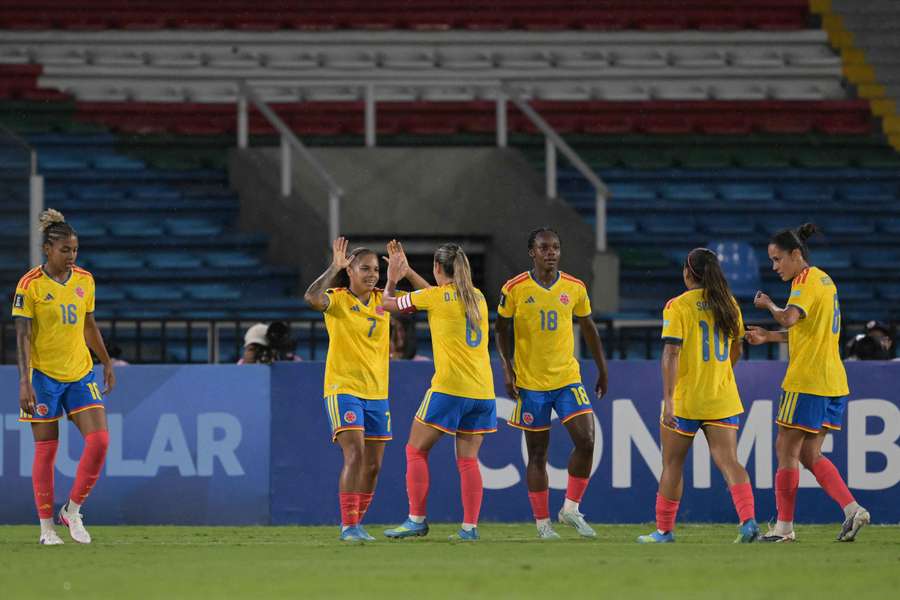 Colombia celebra un gol