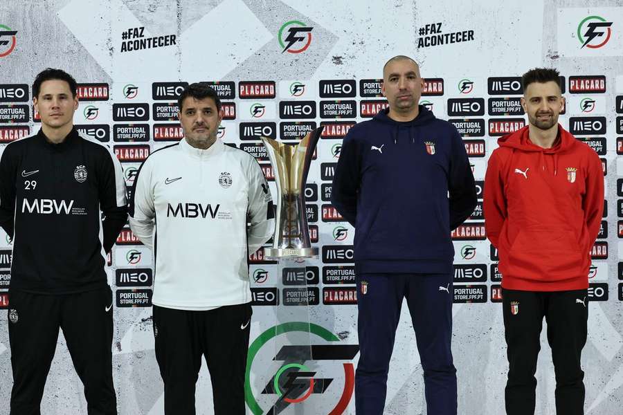 Merlim e Nuno Dias, do lado do Sporting, Joel Rocha e Tiago Brito, do lado do SC Braga