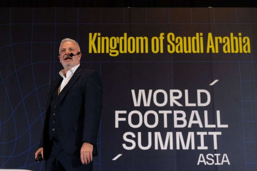 Football agent John Viola speaking at the World Football Summit in Saudi Arabia