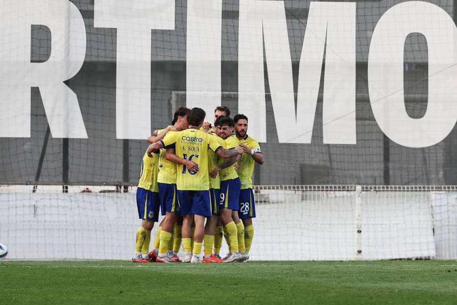 Jogadores do Arouca em festa em Portimão Jogadores do Arouca em festa em Portimão