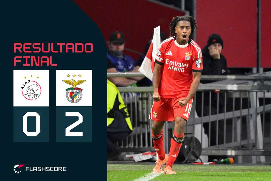 Leandro Barreiro festeja o segundo do Benfica