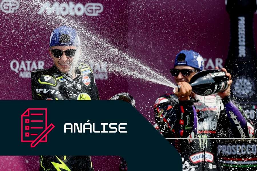 Raul Fernandez e Jorge Martin no pódio de Silverstone.