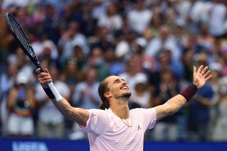 Zverev après sa victoire dimanche. Zverev après sa victoire dimanche.