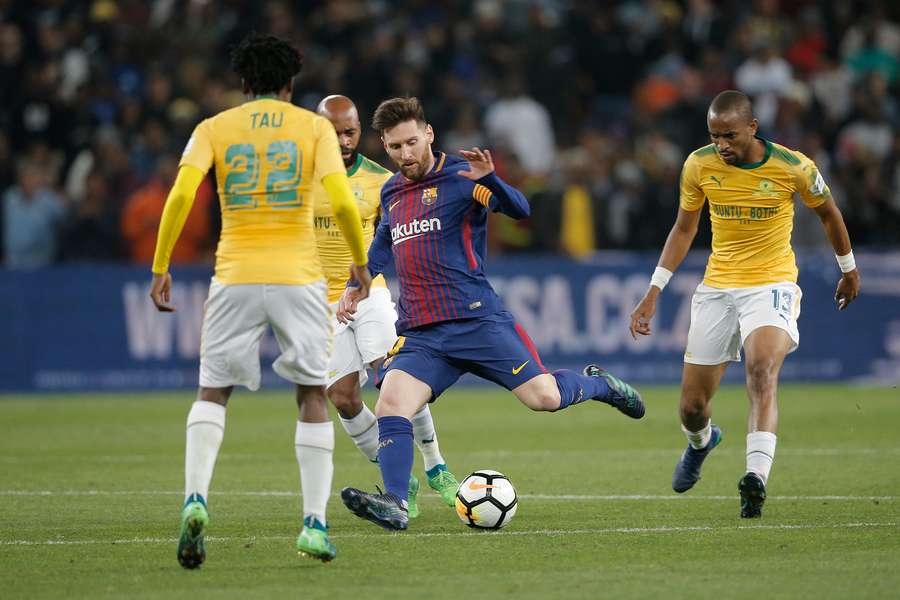 Lionel Messi came on as a substitute against Mamelodi Sundowns in 2018 Lionel Messi came on as a substitute against Mamelodi Sundowns in 2018